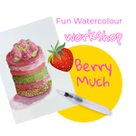 Learn to paint a berry and cake themed artwork in a cosy space while sip coffee. Perfect for beginners and advanced students.