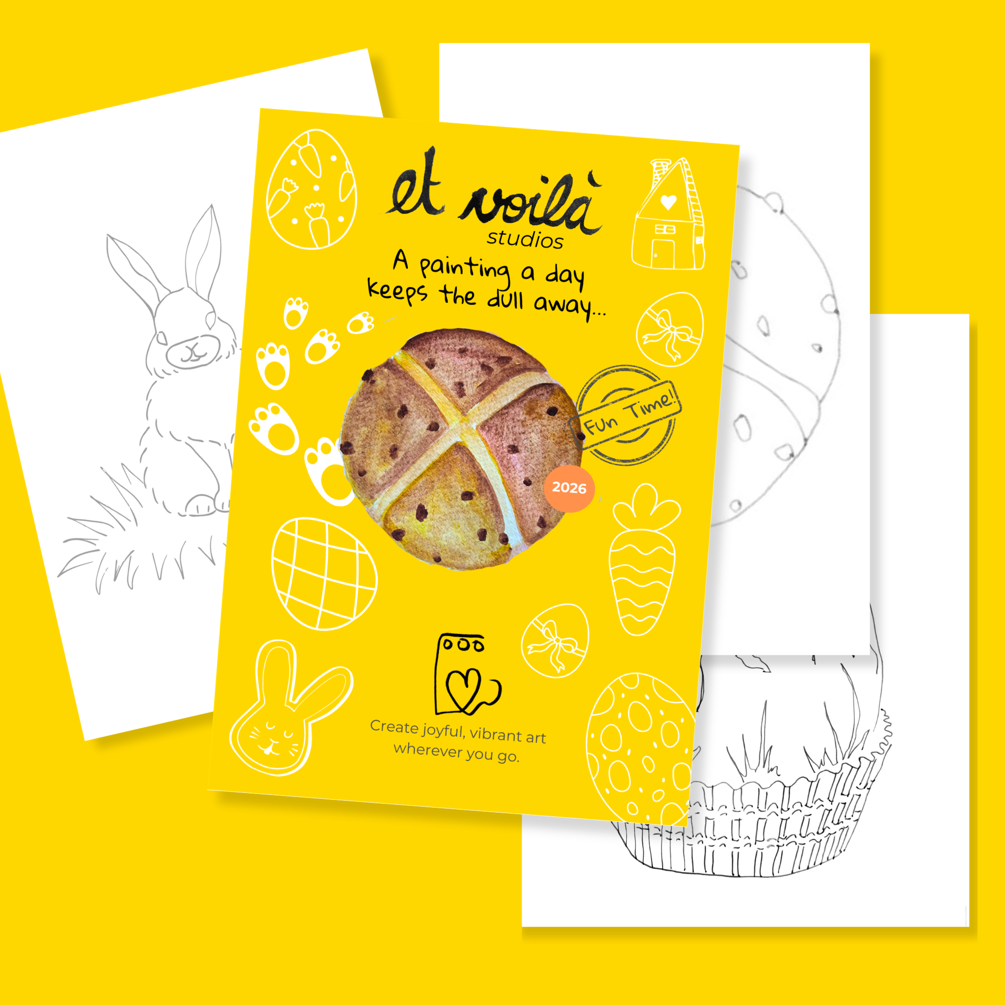 Easter watercolour painting - download your templates and start creating