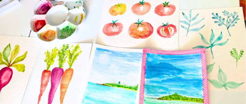 Student's artworks From I am not an artist to painting some beautiful artworks