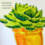 Succulent artwork painted with the Et Voila Urban Jungle Dot Kit
