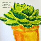 Succulent artwork painted with the Et Voila Urban Jungle Dot Kit