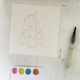 Les gnomes predesigned templates with colour swatching and brush