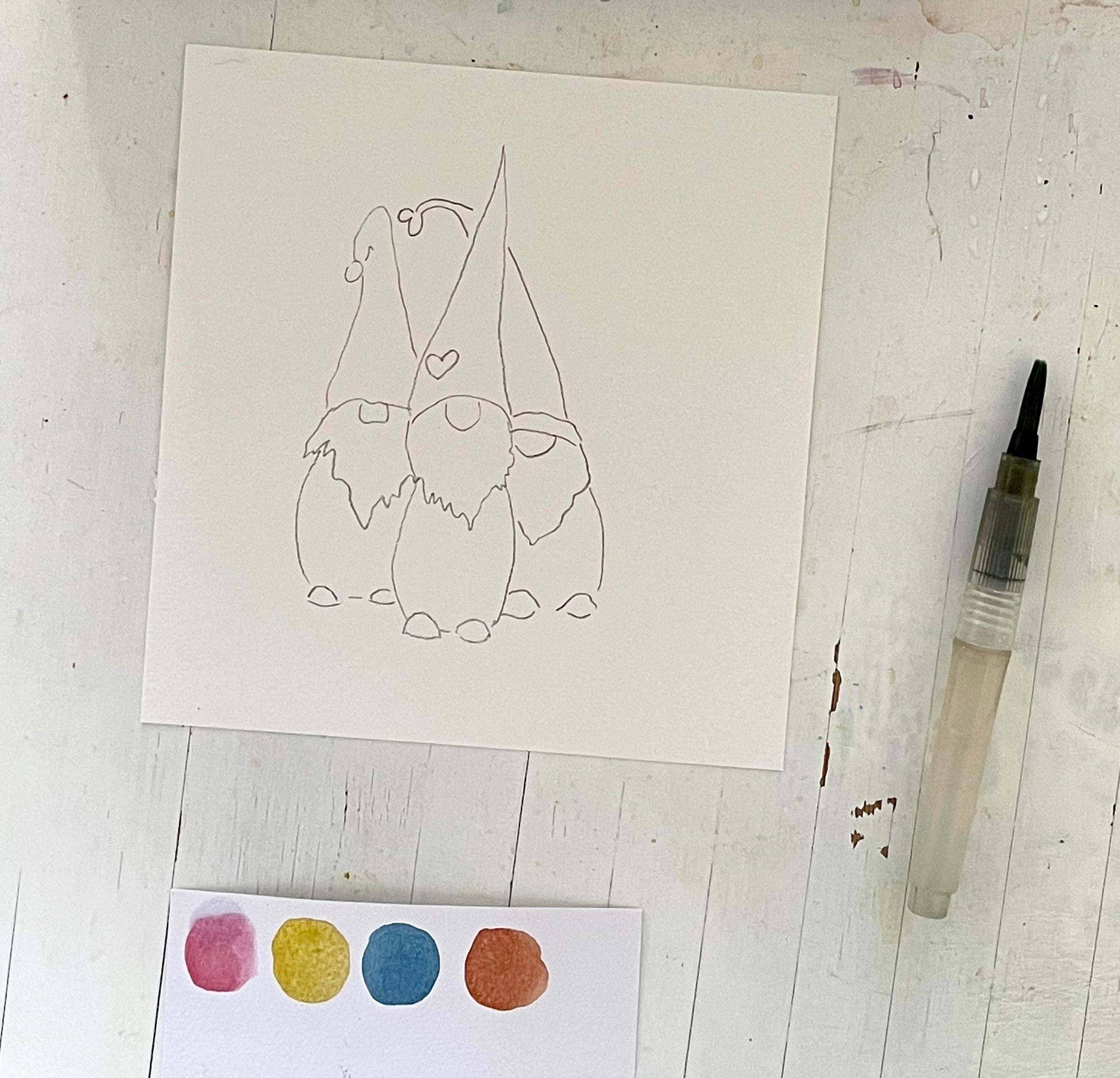 Les gnomes predesigned templates with colour swatching and brush