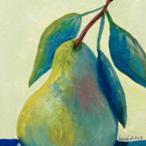 Still Life - Pear on Parade: A Dance of Stripes and Sweetness