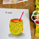 Pineapple cocktail - practice template by Pascale from Et Voilà Studios
