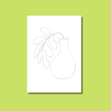 Learn how to paint a plant in a pot with the pre sketched template from Et Voilà  Studios