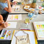Beginner-friendly summer fruit watercolour workshop using pre-drawn fruit illustrations and step-by-step painting exercises.