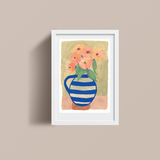 Still Life - Blue Vase and Flowers