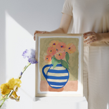 Still Life - Blue Vase and Flowers