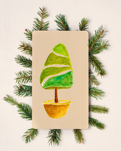 Pascale Reuter teaching a Christmas card painting class