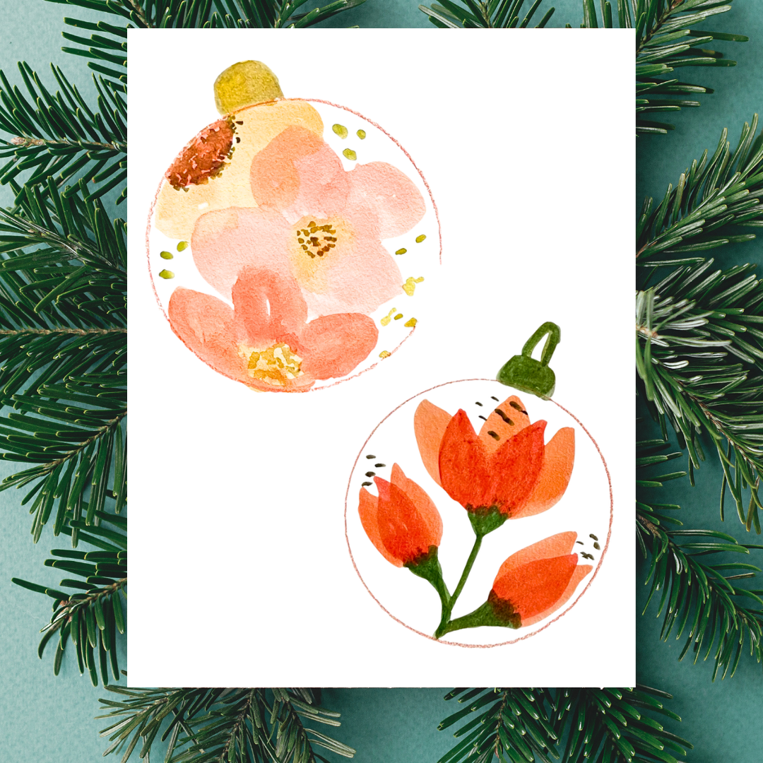 Christmas watercolour cards created during the Et Voilà workshop in Sydney