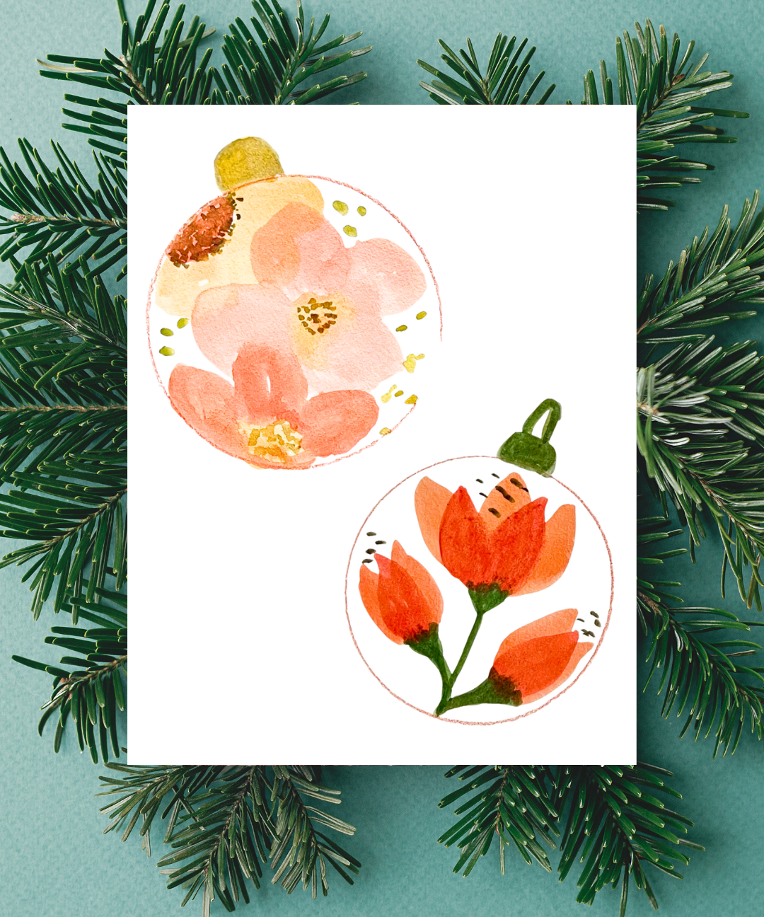 Christmas watercolour cards created during the Et Voilà workshop in Sydney